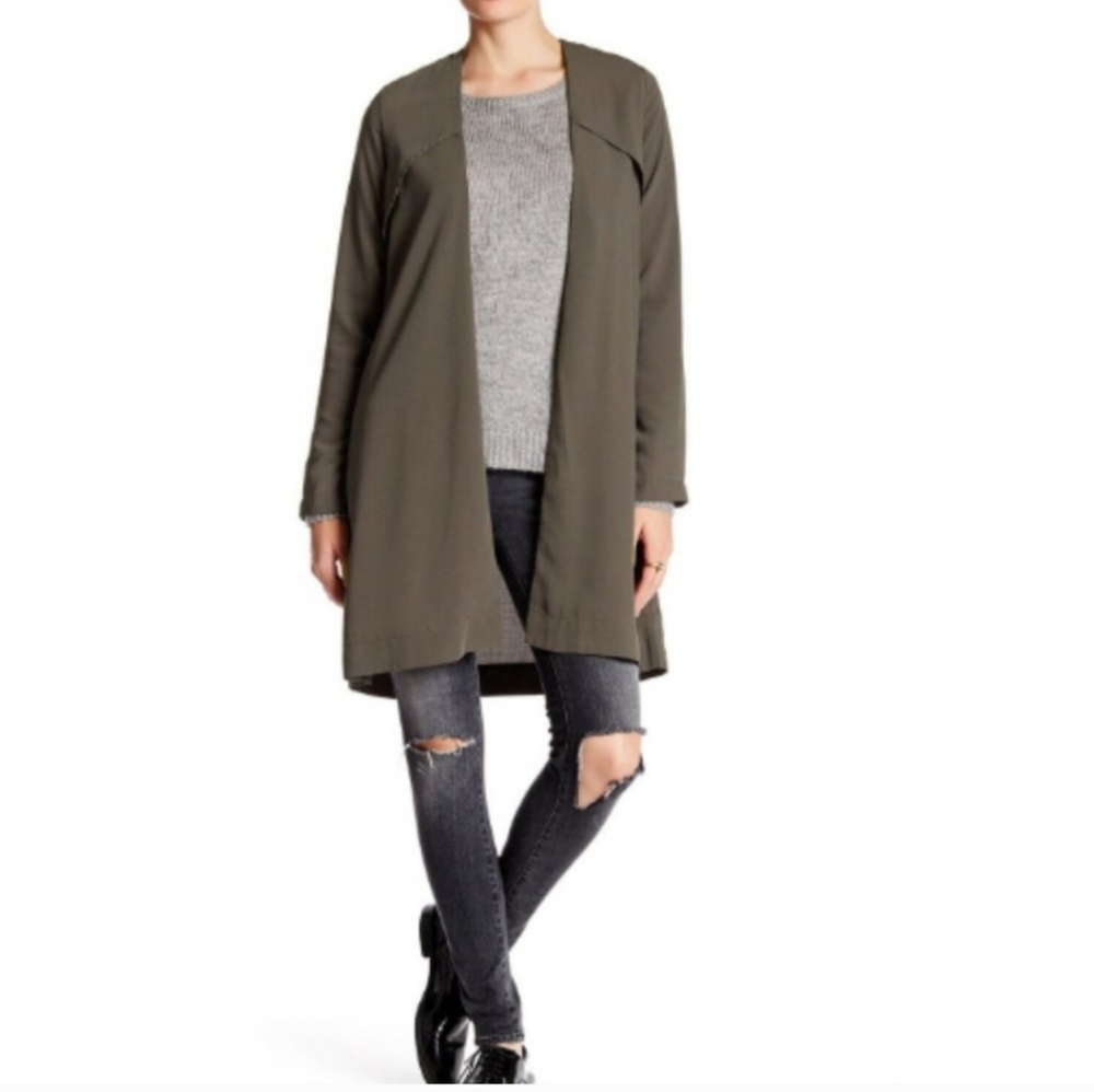 Valette Green Trench Oversized Cardigan - Picture 2 of 15